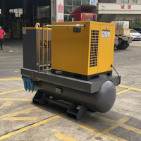 Compresseur d'air à vis rotatif industriel lubrifié à refroidissement par air à faible bruit 75cfm 90cfm 11kw 15kw avec variateur de fréquence