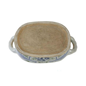 Jarrón de Cerámica/Porcelana Ovalado, Estilo Chino, Pintado a Mano, con Diseño Floral de Dos Faisanes en <span class=keywords><strong>Azul</strong></span> y Verde, Decorativo - Product Image 5