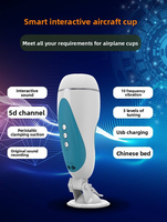 Masturbateur masculin en TPE pour adultes, gobelet inversé en forme d'avion, libération agréable avec effets sonores vibrants et mains libres