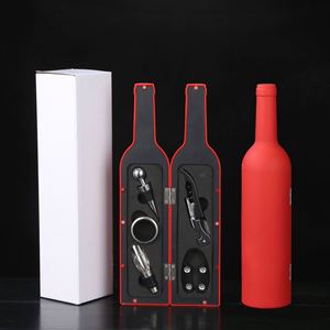Ensemble d'ouvre-bouteilles en forme de bouteille de vin, grand format, 5 pièces, boîte à outils à vin en acier inoxydable, cadeau d'affaires de luxe, logo personnalisé - Product Image 2