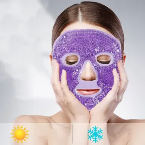 Yeniden kullanılabilir jel buz boncuk yüz maskesi sıcak soğuk kompres paketi Spa terapi aracı jel yüz maskesi Pad paketi jel maske güzellik aracı