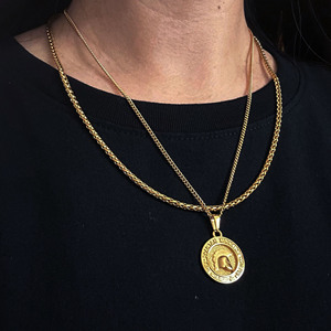 Collana con ciondolo guerriero spartano personalizzato per donna uomo collana a strati con gioielli placcati in oro in acciaio inossidabile set regalo di natale - Product Image 4