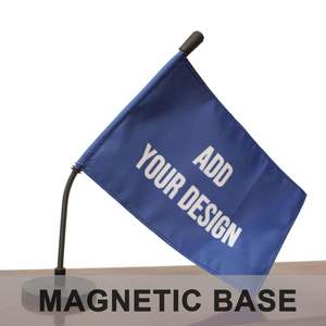 Drapeau de voiture personnalisé écologique en polyester avec base magnétique, mât flexible en métal, impression numérique double face pour voiture - Product Image 4