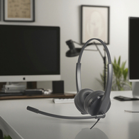 Headset pusat panggilan profesional, dengan ENC lingkungan pembatalan kebisingan USB tipe-c ringan desain nyaman