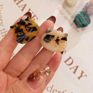 Nuovo arrivo 3cm carino Mini artiglio clip per bambini bella gatto in marmo di cellulosa acetato capelli granchio artiglio per capelli sottili - Product Image 5