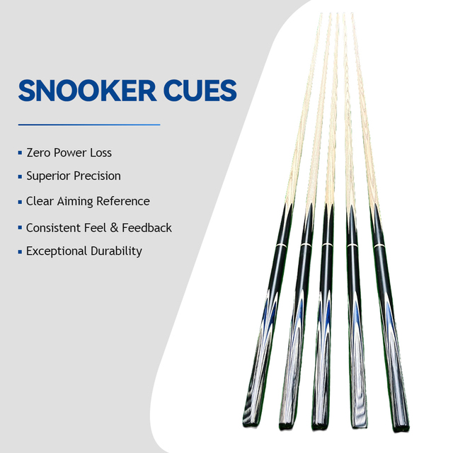 High Quality Handmade English Ash Wood 3/4 Jointed Pool Billiard Cue 9.5mm Tip Butt Sleeve 145cm Lightweight Durable