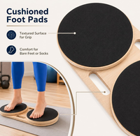Meilleures ventes : Bois 360° ° Plateforme d'entraînement de rotation des hanches et de la taille, Planche d'équilibre torsadée, Entraîneur de gainage avec repose-pieds antidérapants, pour la maison