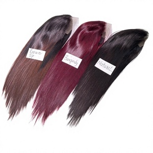 Pelucas de cabello humano liso natural más vendidas, sin pegamento, personalizables en color y longitud, pelucas con frente de encaje HD/encaje suizo - Product Image 1