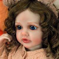 Poupées Reborn Lifereborn en Vinyle Silicone, Doux Bébé Reborn Tout-Petit, Poupées Mannequins avec Coiffure Ondulée Dorée pour Cadeaux d'Enfants