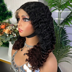 For Burmese Virgin Hair 16inch 3years Hair Weaving Super Double Drown 5x5 Lace Closure <b>Wigs</b> Factory Price - Product Image 1