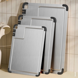 Pure Durable Lavavajillas Apto para alimentos Bloque <span class=keywords><strong>de</strong></span> <span class=keywords><strong>cortar</strong></span> <span class=keywords><strong>de</strong></span> metal Actualización <span class=keywords><strong>de</strong></span> titanio <span class=keywords><strong>Tabla</strong></span> <span class=keywords><strong>de</strong></span> <span class=keywords><strong>cortar</strong></span> <span class=keywords><strong>de</strong></span> acero inoxidable para cocina Heavy Duty - Product Image 1