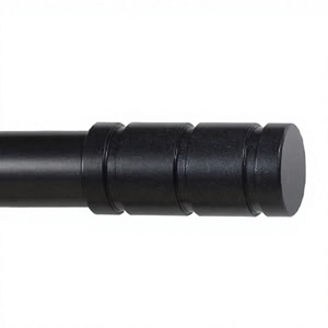 Al por mayor: Remates de metal negro mate para barras de cortina, modernos, cilíndricos y ranurados, para barras de cortinaje de ventana, tamaño personalizado del fabricante - Product Image 1