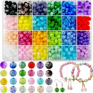 2023 Offre Spéciale bricolage coloré 864 pièces cristal entretoise en vrac ensemble de perles rondes perles de verre 8mm pour la fabrication de bijoux collier Bracelet