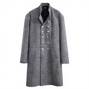Handmade Embroidery Double Breasted Long Frock <b>Coat</b> Windproof Outerwear Formal Casual Winter - Product Image 1
