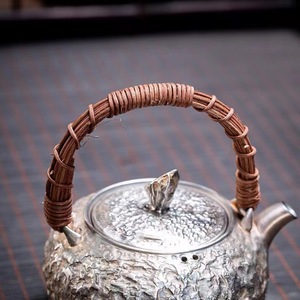 <b>Silver</b> Plated Teapot Round With Handle Heat Resistant For Kung Fu <b>Tea</b> <b>Set</b> Home Use Afternoon <b>Tea</b> - Product Image 4