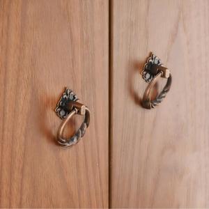 Antique Vintage Chinese Style Bronze Zinc Alloy Durable Ring Pull Cabinet <strong>Door</strong> Furniture Handle for Dresser <strong>Bedroom</strong> Kitchen - Product Image 4
