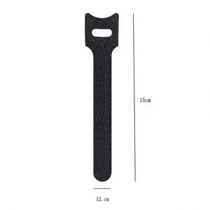 Bridas de nailon negras al por mayor de fábrica, 150 mm, autoblocantes, de gancho y bucle, 12 mm de ancho, reutilizables - Product Image 1