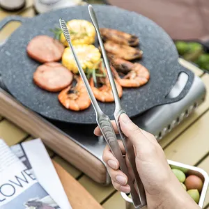 Durable Galvanized BBQ Tongs For Outdoor Cooking Wide Surface For Flipping And Grilling Easy To Clean
