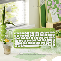 Nouveau clavier portable coloré à double mode 2,4 G sans fil USB-C, 85 touches, à membrane, taille 75 %, motif dessin animé mignon