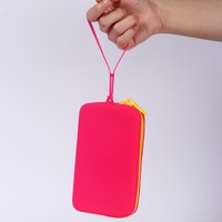 Sac de maquillage Portable en Silicone pour femmes voyage cosmétique sac à fermeture éclair pochette de rangement carré trousse de toilette porte-monnaie étanche