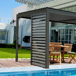 Pantalla de privacidad de aluminio para exteriores personalizable, obturador lateral, accesorio de pérgola a prueba de viento de fábrica para balcón - Product Image 2