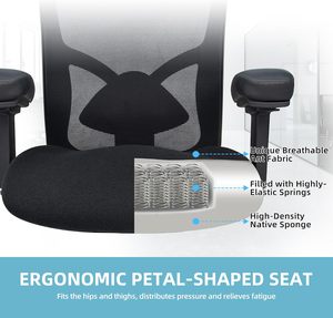 Silla de Oficina Resistente para Personas Altas y de Gran Peso, 500 LBS, Reposabrazos 4D, Respaldo Ajustable, Asiento con Memoria Viscoelástica para Personas Corpulentas - Product Image 4
