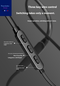 Tai nghe <span class=keywords><strong>Bluetooth</strong></span> không dây đeo cổ thể thao có micro chạy bộ Tai nghe nhạc có dây - Product Image 6