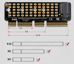 PH41-1U carte adaptateur NVME M.2 vers PCIE4.0 pleine vitesse X4 extension <span class=keywords><strong>MKEY</strong></span> prend en charge les serveurs 1U - Product Image 2