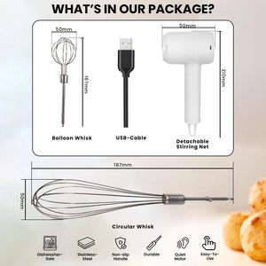 Mini batidora portátil recargable por USB, batidora eléctrica para cocina, batidora de alimentos - Product Image 4