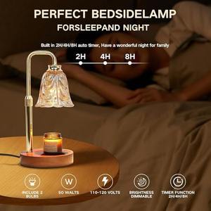 Modern Design Glass Flower Electric Wax Melter <strong>Candle</strong> <strong>Heater</strong> Warmer Lamp with Timer and Dimmer for Home Decor - Product Image 6