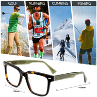 Gafas de Sol Polarizadas con Clip al por Mayor Fabricadas en China, Monturas de Acetato de Lujo de Diseñador, Monturas Ópticas Magnéticas con Clip para Gafas