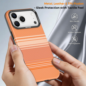 เคสโทรศัพท์แม่เหล็กหนังสีรุ้งสำหรับ iPhone 17 PRO MAX เคสป้องกันเนื้อคาร์บอนไฟเบอร์กันกระแทก - Product Image 3