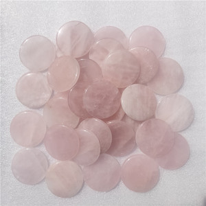 Pièces rondes en quartz rose polies, jade rose 50 mm, pour la décoration de la maison, décorations en cristal DIY - Product Image 2