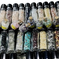 Bouteilles d'huiles essentielles personnalisées en cristal naturel, pierres de gravier colorées, écologiques, polies, sculptées, pour parfum et diffusion.