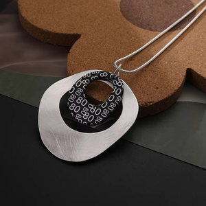 집게 칼라 페미니노 트렌디 스타일 니켈 프리 블랙 <span class=keywords><strong>80</strong></span> 숫자 수지 금속 긴 패션 펜던트 목걸이 - Product Image 4