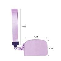 Dompet Genggam Mewah LuLu Model Double Wrist Wallet, Tempat Koin, Logo Custom, Kantong Ganda, Gelang Keychain, Tempat Kartu, Buatan Tangan, Resleting, Portabel