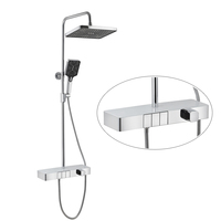 Vaguel douche de pluie moderne nouveau Design bain douche colonne Piano ensemble de douche en laiton chromé céramique jet doux Villa