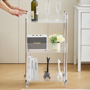 Đa Tier rõ ràng nhà bếp Acrylic Cán giỏ hàng bên bảng Acrylic Snack giỏ hàng rõ ràng nhựa acrylic tiện ích lưu trữ giỏ hàng phòng tắm - Product Image 4