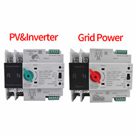 Saklar Transfer Otomatis 2P PV Mode Manual/Otomatis Pergantian Tanpa Gangguan untuk Sistem Listrik Rumah & Inverter Surya ATS