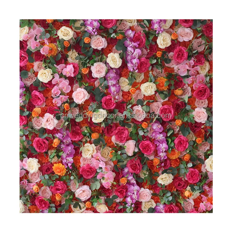 Glatte New Style Günstige künstliche Seide Blumen Wand rosa und rote Hochzeits hintergründe für Hochzeit romantische Dekoration