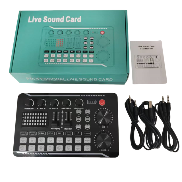 Smart F998 USB External Sound Card for Laptop Audio Interface with Noise Reduction for Mobile Computer Live Broadcast Singing