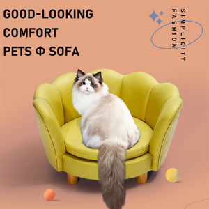 Houten Frame Hondenbank Lederen Huisdier Slaapbank En Stoel - Product Image 2