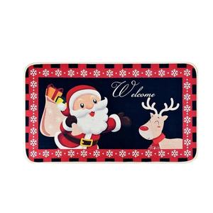 Paillasson de Noël en velours cristal rectangulaire en polyester résistant aux taches, motif Gnomes et Camion pour la maison - Product Image 2