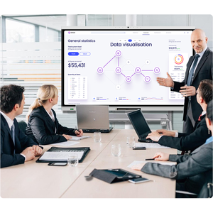 Hiseeview 86 Inch Interactive Whiteboard Android Windows Smart Board 4K Display Built-in 4K <b>Camera</b> <b>Wireless</b> Whiteboard - Product Image 6
