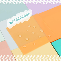 Blocs-notes adhésifs transparents 75x75mm 50 feuilles autocollantes imperméables en BOPP, blocs-notes mémo 7 couleurs pour le bureau, l'école et la maison