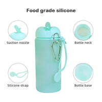 Portable Pas Cher Portable Écologique Gobelets Logo Personnalisé 400ml Silicone Pliant Pliable Bouteille D'eau