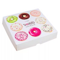 Papier d'art imprimé par logo de boîte d'emballage de mini beignet pour la nourriture de bébé de sucre avec le gaufrage et la stratification mate/brillante