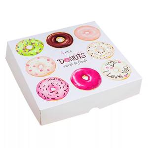 Mini Donut Packaging Box Logo Papel de arte impreso para Sugar Baby Food con relieve y laminación mate/brillante - Product Image 4