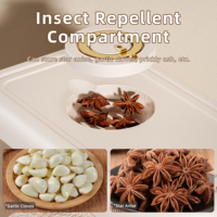 Distributeur de riz hermétique pour cuisine, boîte de rangement en plastique transparente pour céréales, anti-humidité avec tasse doseuse