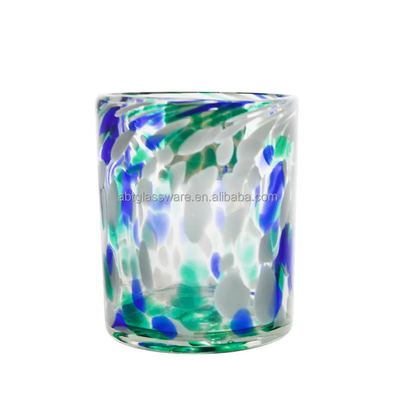 Handgeblazen Mexicaanse Confetti Ontwerp Drinkglas Cup Mexico Tequila Borrelglas